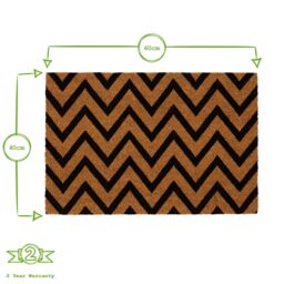 Nicola Spring Coir Door Mat Set - 60 x 40cm - Zig Zag - Size: 40 cm x 60 cm - thumbnail 3