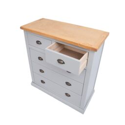 Cabinet Bits Loreo 5 Drawer Chest of Drawers Brass Cup Handle in Light Grey - thumbnail 4