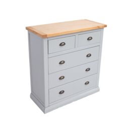 Cabinet Bits Loreo 5 Drawer Chest of Drawers Brass Cup Handle in Light Grey - thumbnail 3