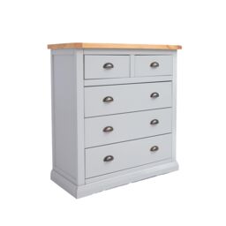 Cabinet Bits Loreo 5 Drawer Chest of Drawers Brass Cup Handle in Light Grey - thumbnail 2