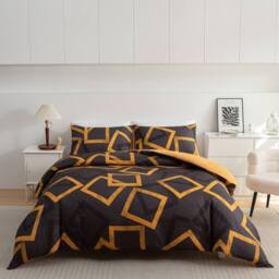 Pamposh Ultra Soft Duvet Cover Set Reversible with Zipper Closure in Black - Size: King - thumbnail 1