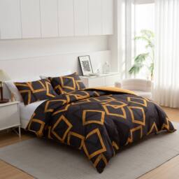 Pamposh Ultra Soft Duvet Cover Set Reversible with Zipper Closure in Black - Size: King - thumbnail 3
