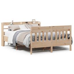Berkfield Home Bed Frame without Mattress 160x200 cm Solid Wood Pine in Light Tan - thumbnail 1