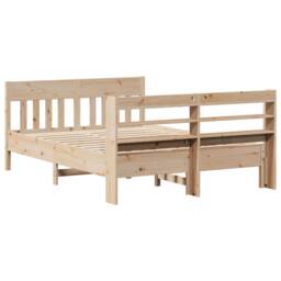 Berkfield Home Bed Frame without Mattress 160x200 cm Solid Wood Pine in Light Tan - thumbnail 6