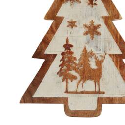 Sostter Rustic Wooden Winter Scene Ornament in Brown - Size: 15 cm - thumbnail 2