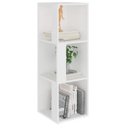 Berkfield Home Corner Cabinet White 33x33x100 cm Engineered Wood - Size: 33 x 33 x 100 cm - thumbnail 4