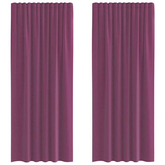 Berkfield Home Voile Curtains with Rod Pockets 2 pcs Purple - image 1