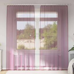 Berkfield Home Voile Curtains with Rod Pockets 2 pcs Purple - thumbnail 2