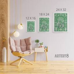 "Artery8 Ocean Sea Cucumber Beach Haeckel Botanical Canvas Wall Art in Green - Size: W18"" x H24""" - thumbnail 4