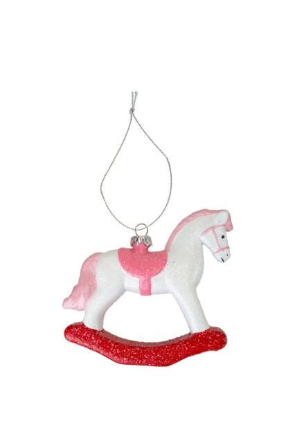 VFM e-Store Christmas Tree Decoration Rocking Horse 10x10. 5x2 in Pink - image 1