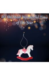 VFM e-Store Christmas Tree Decoration Rocking Horse 10x10. 5x2 in Pink - thumbnail 3