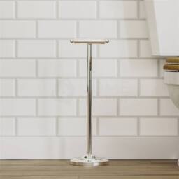 SPETLEK Toilet Paper Roll Holder Floor Free Standing Stainless Steel Chrome in Silver - thumbnail 5