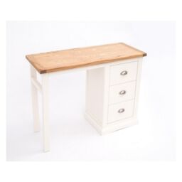 Cabinet Bits Cosenza 3 Drawer Desk - Dressing Table Chrome Cup Handle in Off-White - thumbnail 3