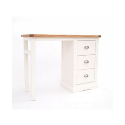 Cabinet Bits Cosenza 3 Drawer Desk - Dressing Table Chrome Cup Handle in Off-White - thumbnail 2