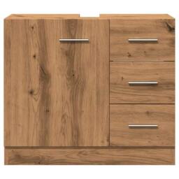Berkfield Home Sink Cabinet Artisian Oak 63x30x54 cm Engineered Wood in Brown - Size: 63 x 30 x 54 cm - thumbnail 4