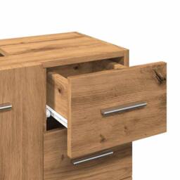 Berkfield Home Sink Cabinet Artisian Oak 63x30x54 cm Engineered Wood in Brown - Size: 63 x 30 x 54 cm - thumbnail 8