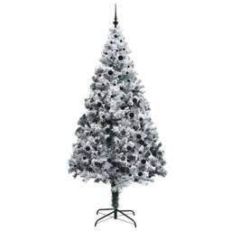 Berkfield Home Green Artificial Christmas Tree with 300 LEDs with Stand Green 240 cm - thumbnail 4