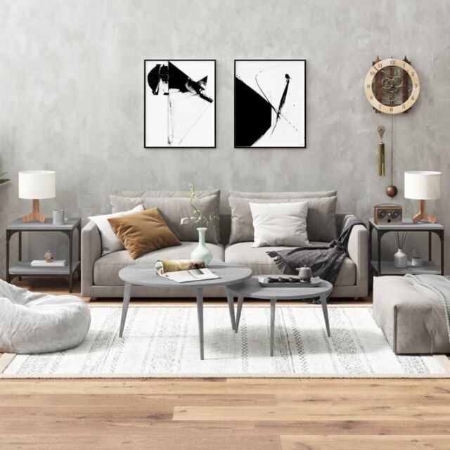 Berkfield Home Side Tables 2 pcs Grey Sonoma 40x40x40 cm Engineered Wood - Size: 40 x 40 x 40 cm - image 1