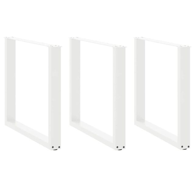Berkfield Home Coffee Table Legs U-Shaped 3 pcs White 90x(72-73) cm Steel - image 1
