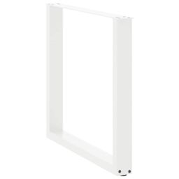 Berkfield Home Coffee Table Legs U-Shaped 3 pcs White 90x(72-73) cm Steel - thumbnail 4