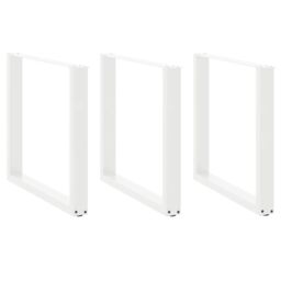 Berkfield Home Coffee Table Legs U-Shaped 3 pcs White 90x(72-73) cm Steel - thumbnail 1
