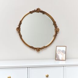 Melody Maison Round Gold Ornate Wall Mirror 56cm X 56cm - Size: 56 cm X 56 cm - thumbnail 3