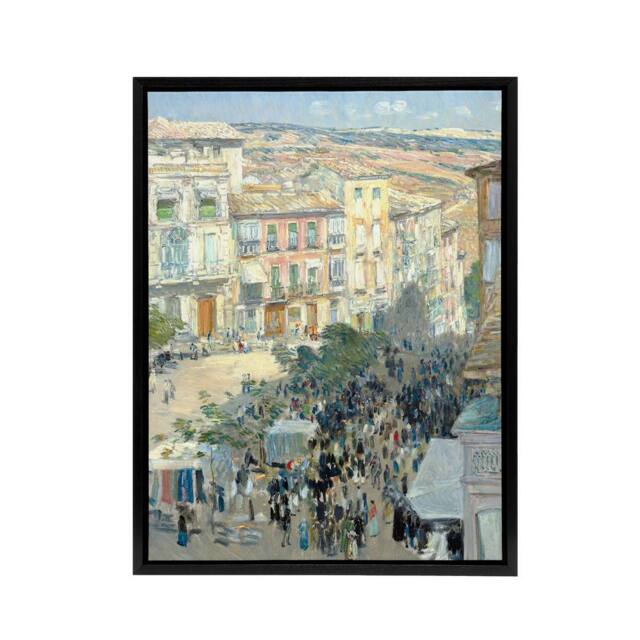 "Artery8 View of a Southern French City Hassam Framed Canvas Wall Art Print - Size: W18"" x H24""" - image 1