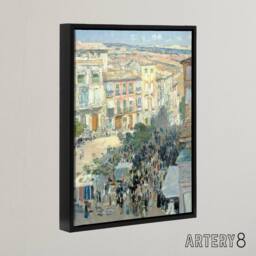 "Artery8 View of a Southern French City Hassam Framed Canvas Wall Art Print - Size: W18"" x H24""" - thumbnail 2