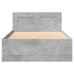 Berkfield Home Bed Frame with Headboard without Mattress Concrete Grey 90x200 cm - thumbnail 5