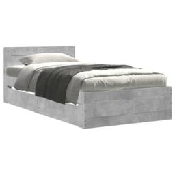 Berkfield Home Bed Frame with Headboard without Mattress Concrete Grey 90x200 cm