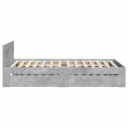 Berkfield Home Bed Frame with Headboard without Mattress Concrete Grey 90x200 cm - thumbnail 6
