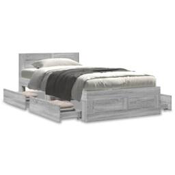 Berkfield Home Bed Frame with Headboard without Mattress Concrete Grey 90x200 cm - thumbnail 4