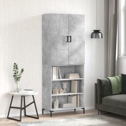 Berkfield Home Highboard Concrete Grey 69.5x34x180 cm Engineered Wood - thumbnail 1