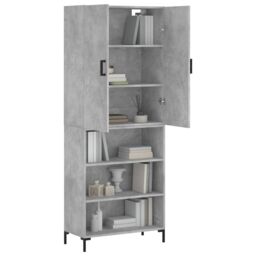 Berkfield Home Highboard Concrete Grey 69.5x34x180 cm Engineered Wood - thumbnail 3