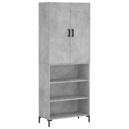 Berkfield Home Highboard Concrete Grey 69.5x34x180 cm Engineered Wood - thumbnail 2