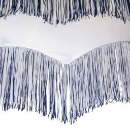 Happy Homewares Cream Floral Victorian Velvet Shade with Coloured & White Tassels in Blue - Size: 12 inches - thumbnail 4