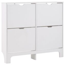 GFW Narrow 4 Drawer Shoe Cabinet in White - thumbnail 2