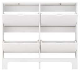 GFW Narrow 4 Drawer Shoe Cabinet in White - thumbnail 5