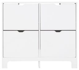 GFW Narrow 4 Drawer Shoe Cabinet in White - thumbnail 4