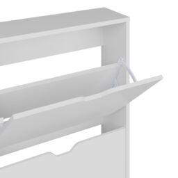 GFW Narrow 4 Drawer Shoe Cabinet in White - thumbnail 6