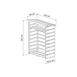 Charles Bentley Wooden Garden Small Log Store Heavy Duty Firewood Storage in Natural - thumbnail 2