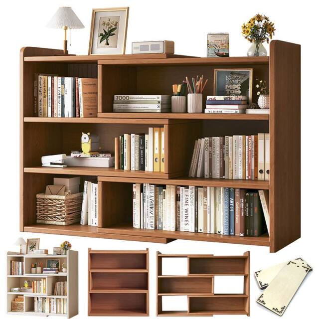 SPETLEK Wooden Shelf Bookcase Shelving 4 Tier Display Storage Unit Stand in Brown - image 1
