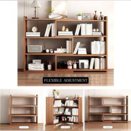 SPETLEK Wooden Shelf Bookcase Shelving 4 Tier Display Storage Unit Stand in Brown - thumbnail 8