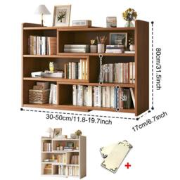 SPETLEK Wooden Shelf Bookcase Shelving 4 Tier Display Storage Unit Stand in Brown - thumbnail 2