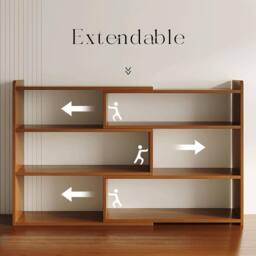 SPETLEK Wooden Shelf Bookcase Shelving 4 Tier Display Storage Unit Stand in Brown - thumbnail 7