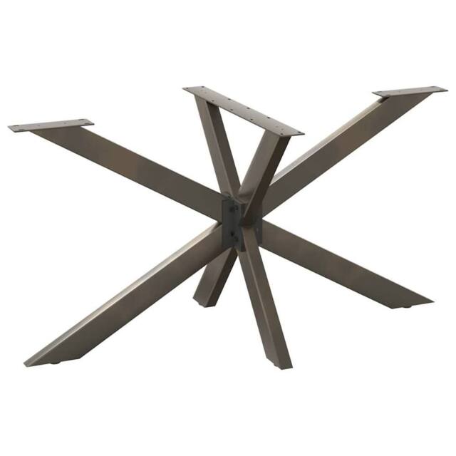 Berkfield Home Dining Table Leg Spider Shape Natural Steel 150x78x(72-73) cm Steel in Black - image 1
