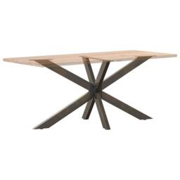 Berkfield Home Dining Table Leg Spider Shape Natural Steel 150x78x(72-73) cm Steel in Black - thumbnail 6