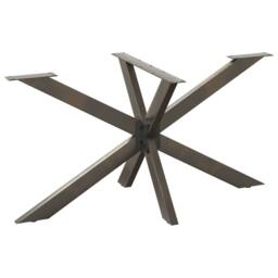 Berkfield Home Dining Table Leg Spider Shape Natural Steel 150x78x(72-73) cm Steel in Black - thumbnail 1
