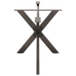 Berkfield Home Dining Table Leg Spider Shape Natural Steel 150x78x(72-73) cm Steel in Black - thumbnail 4