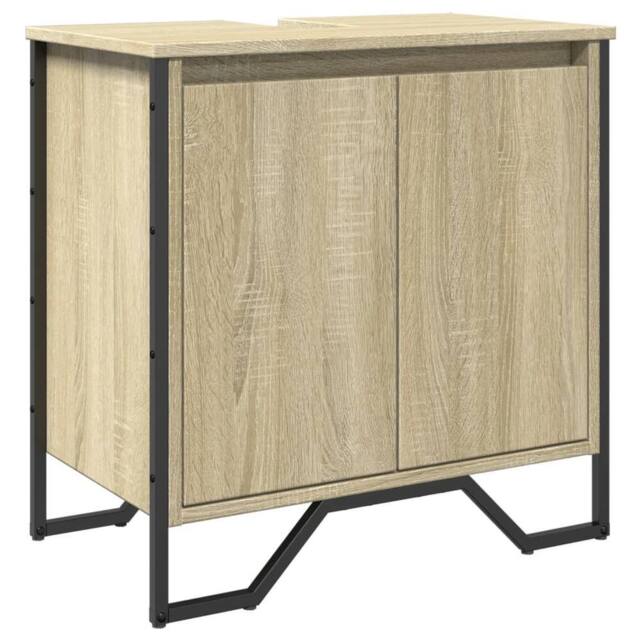 Berkfield Home Bathroom Sink Cabinet Sonoma Oak 60x35x60 cm Engineered Wood - Size: 60 x 35 x 60 cm - image 1